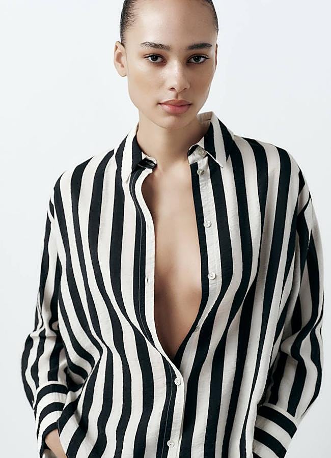 Imagen - Camisa de rayas en blanco y negro