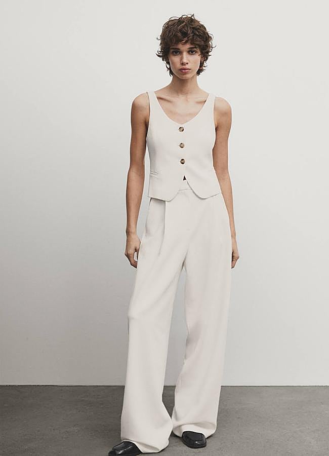 Imagen - Pantalones de traje blancos estilo wide leg