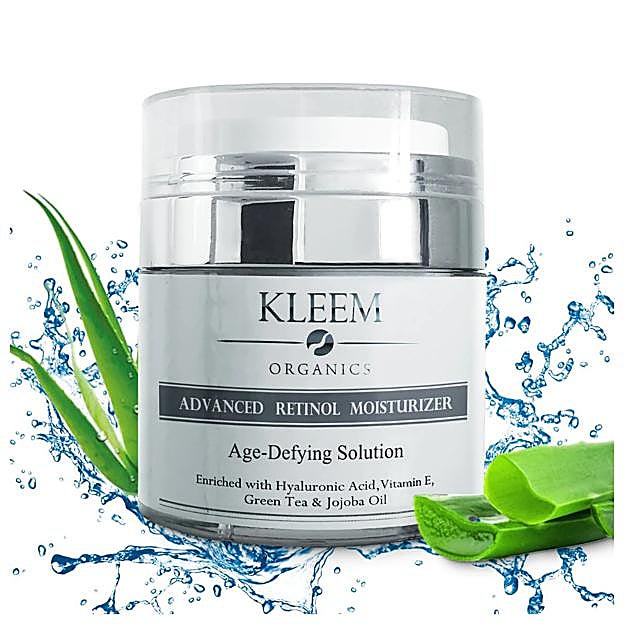 Kleem Organics Crema Antiarrugas con retinol y ácido hialurónico.