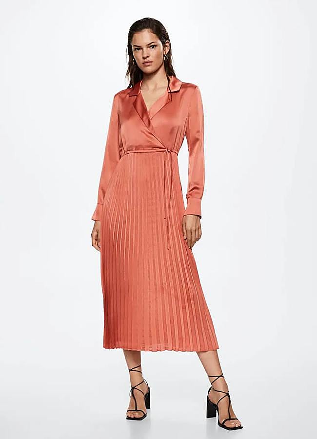 Imagen - Vestido camisero plisado