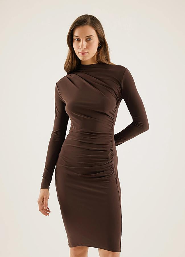 Imagen - Vestido marrón ajustado de Anna Field (a la venta en Zalando), 42,69 euros.