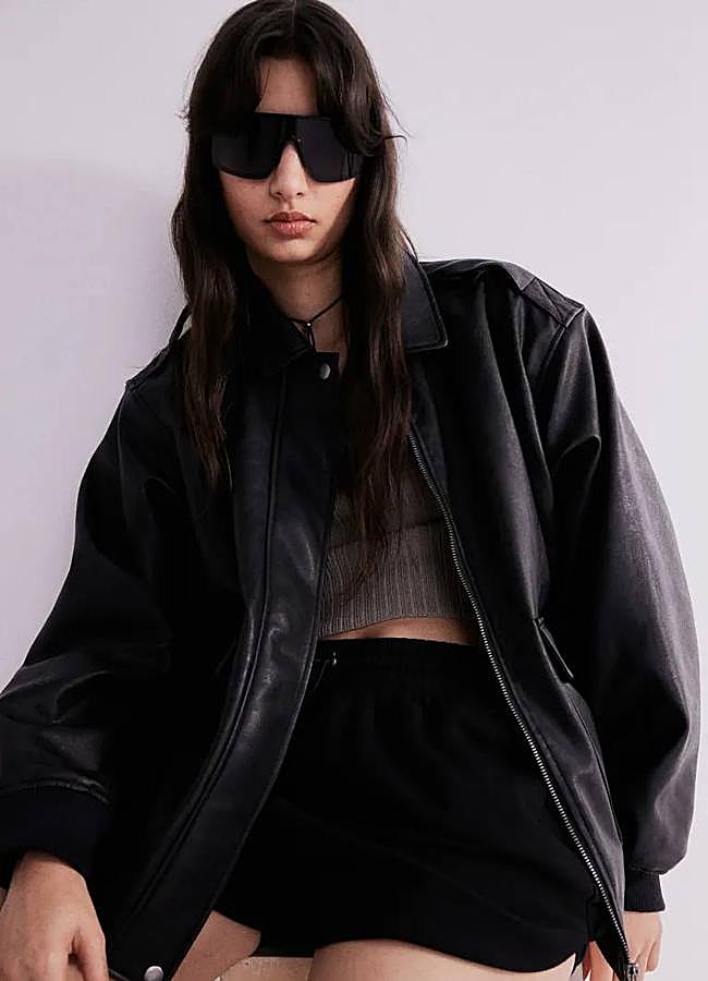 Imagen - Cazadora bomber en tejido efecto piel