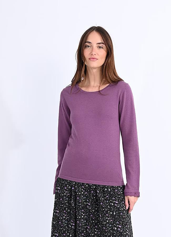 Imagen - Jersey de punto fino en morado de Molly Bracken.