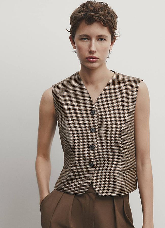 Imagen - Chaleco de vestir en estampado de cuadros