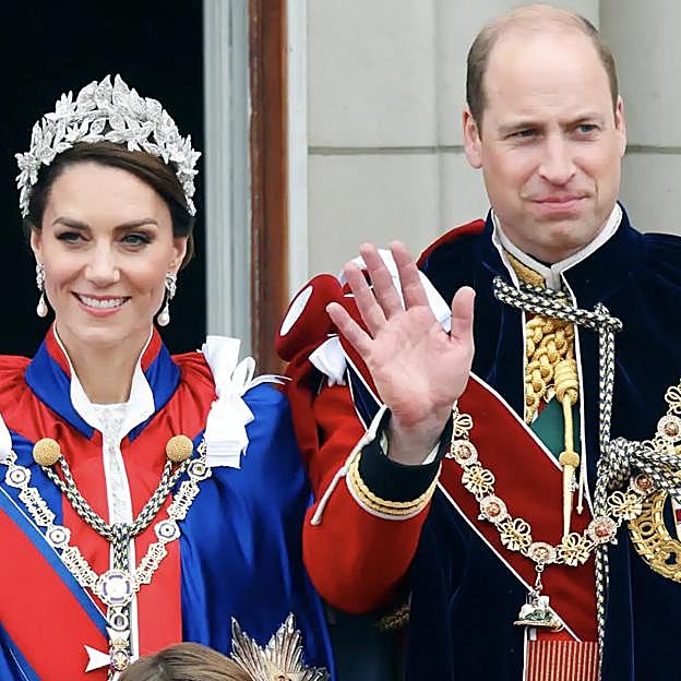 Los príncipes de Gales, Guillermo y Kate, en el día de la coronación de Carlos III. 