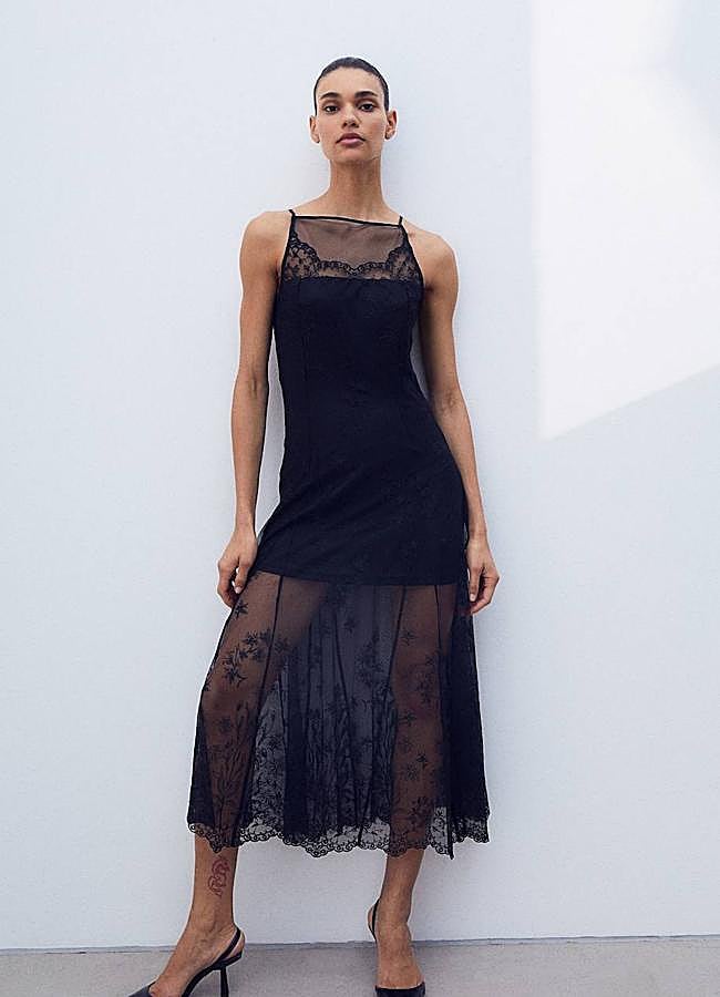 Imagen - Vestido de encaje bordado con forro