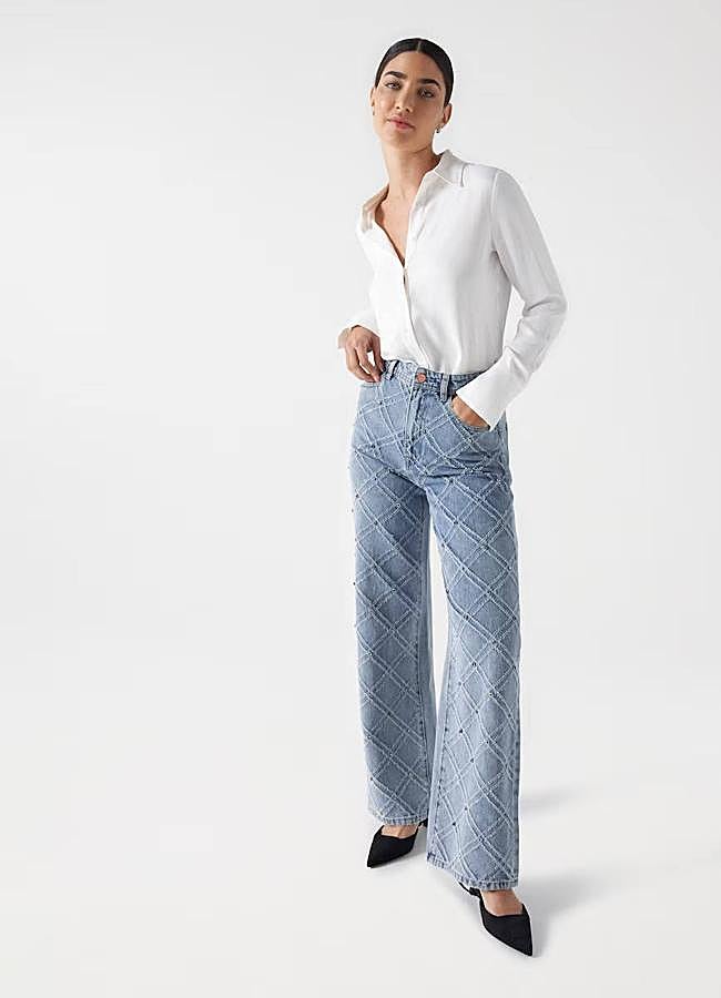 Imagen - Vaqueros con desflecado geométrico