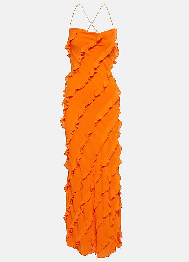 Imagen - Vestido con volantes en naranja de Staud.