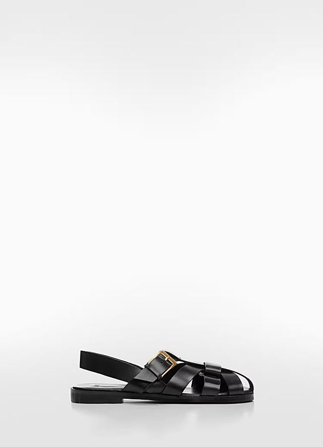 Imagen - Cangrejeras de piel negra de Mango, 49,99 euros.