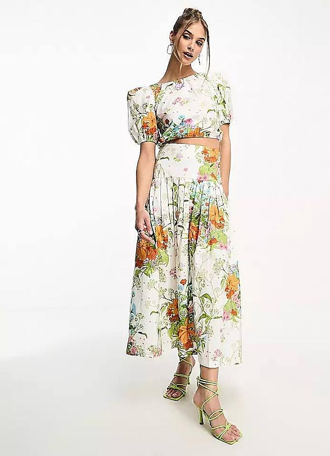 Imagen - Falda con estampado floral de vuelo