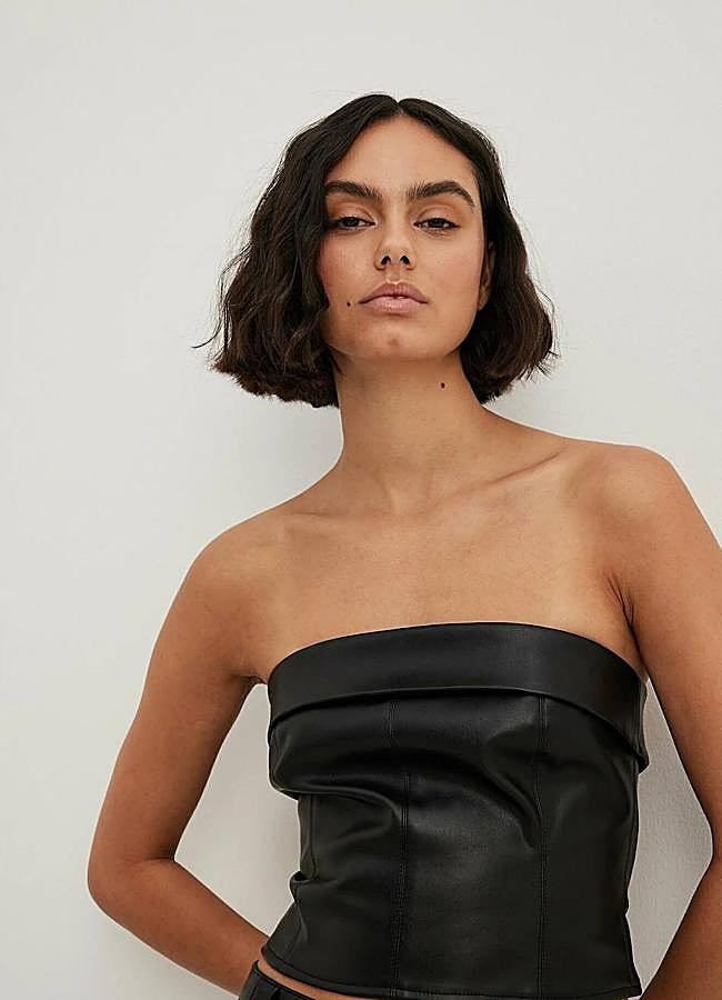 Imagen - Top palabra de honor efecto piel