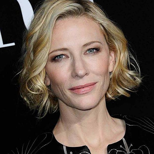 Cate Blanchett con corte de pelo bob escalado tendencia para 2024