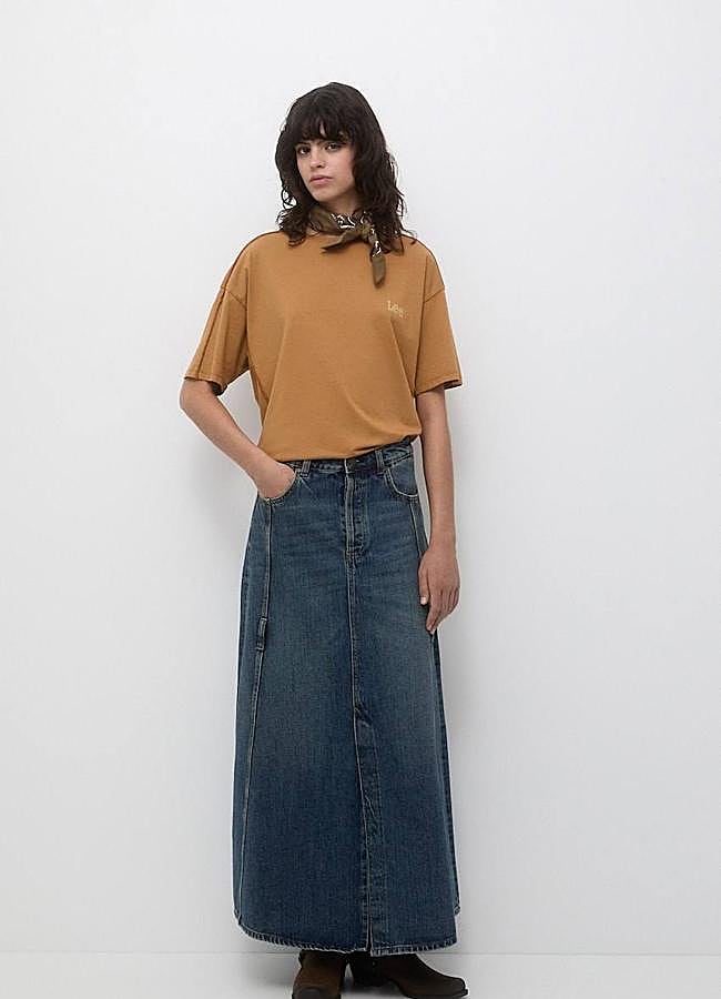 Imagen - Falda vaquera con efecto desgastado