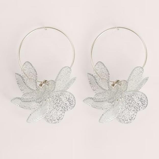 Pendientes con aro grande Petalos de Malababa.