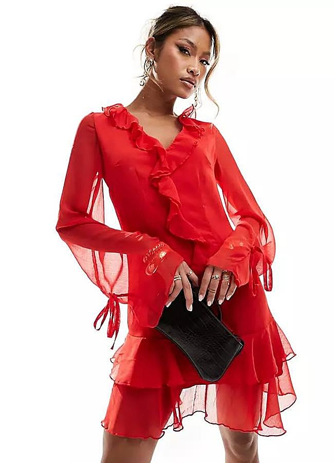 Imagen - Vestido de volantes corto en color rojo