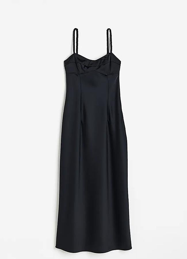 Imagen - Vestido lencero negro de H&M, 29,99 euros.