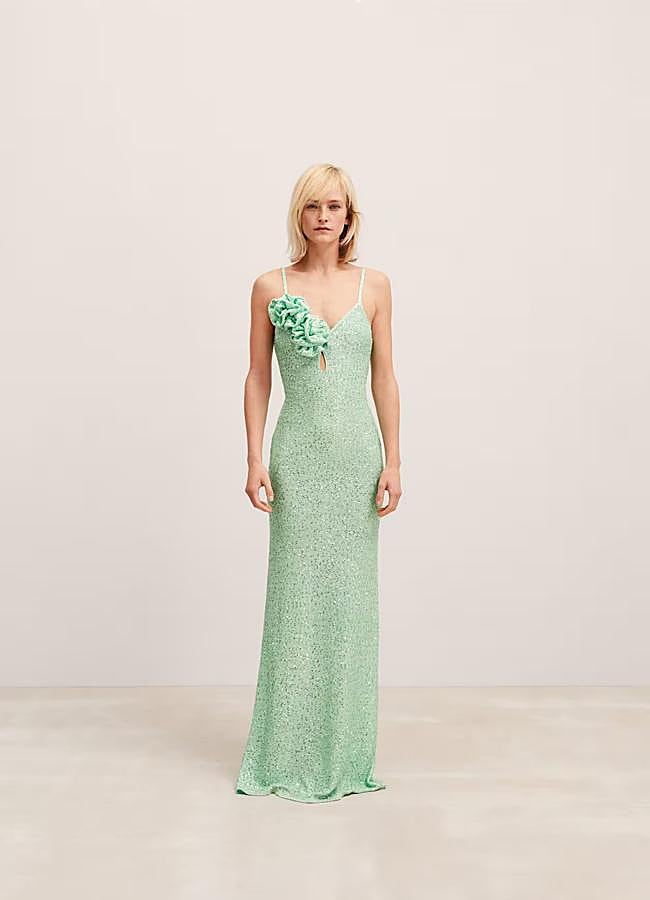 Imagen - Vestido de lentejuelas con detalle flor de Mango.