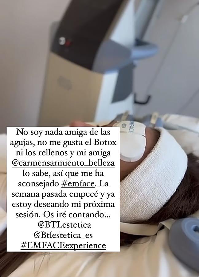 Imagen - Eva González realizándose el tratamiento Emface.