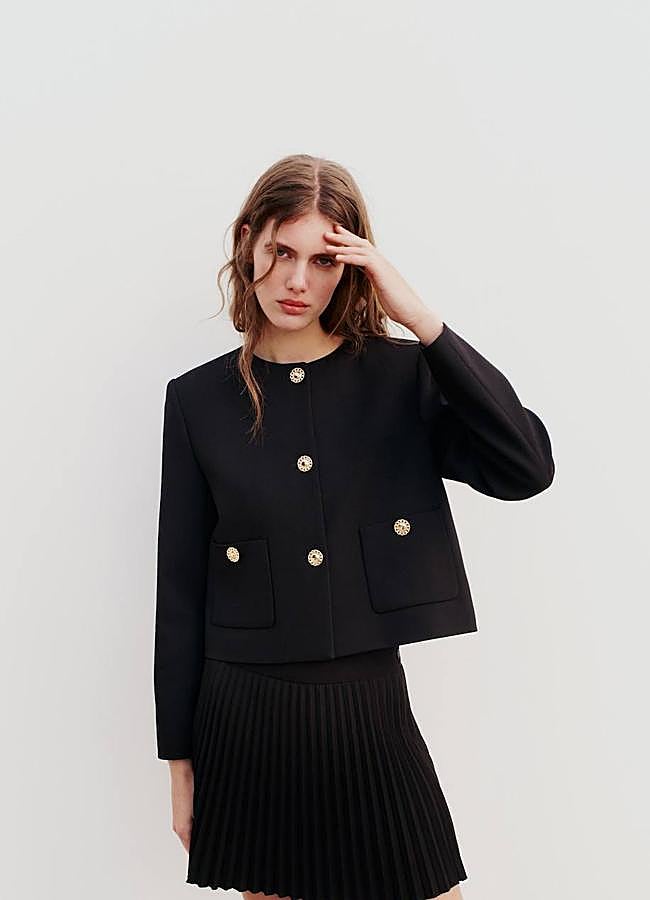 Imagen - Traje con falda de tablas negro