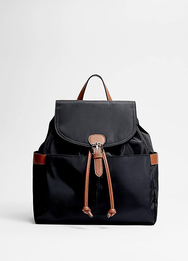 Imagen - Bolso tipo mochila de tejido con acabados efecto piel