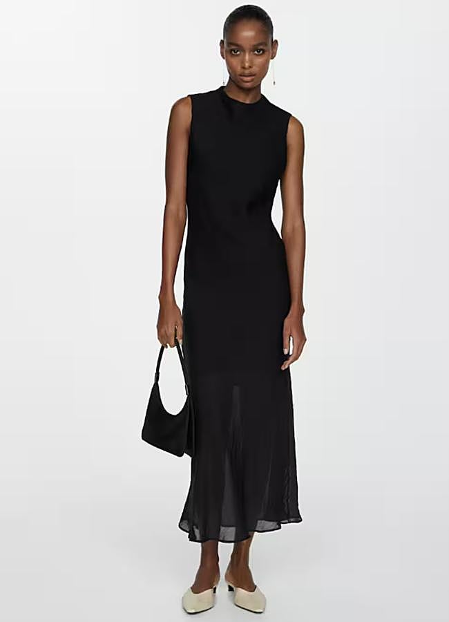Imagen - Vestido negro de corte midi de Mango/MANGO