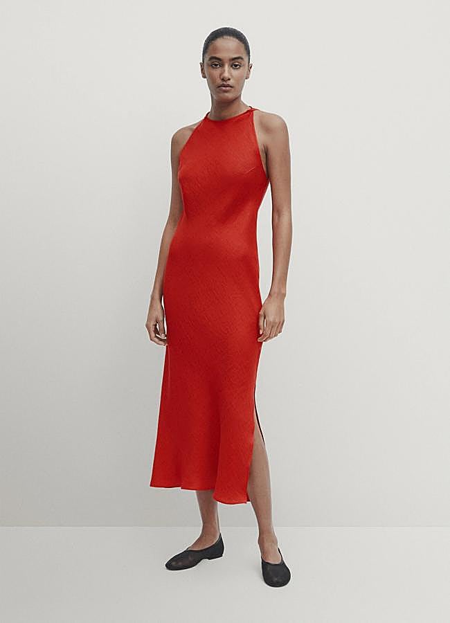 Imagen - Vestido rojo de lino de Massismo Dutti, 79,95 euros.