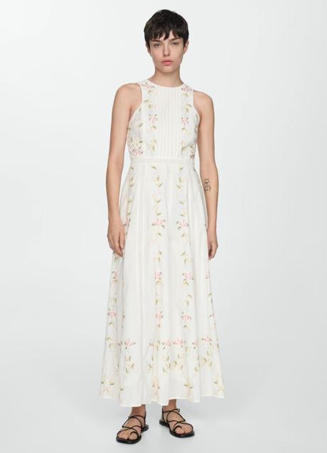 Imagen - Vestido blanco con bordados de Mango (79,99 euros)