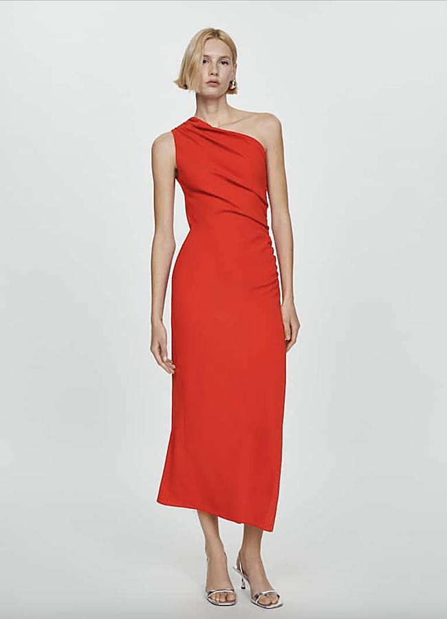 Imagen - Vestido rojo asimétrico de Mango, 49.99 euros.