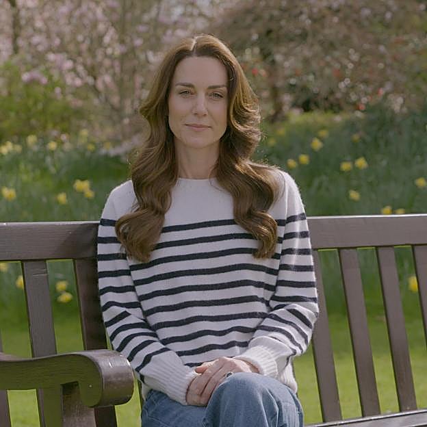 Kate Middleton en una imagen de su anuncio de su enfermedad de cáncer. 