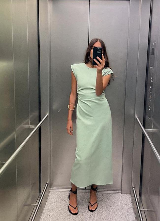Imagen - Vestido de Zara verde pastel /ZARA