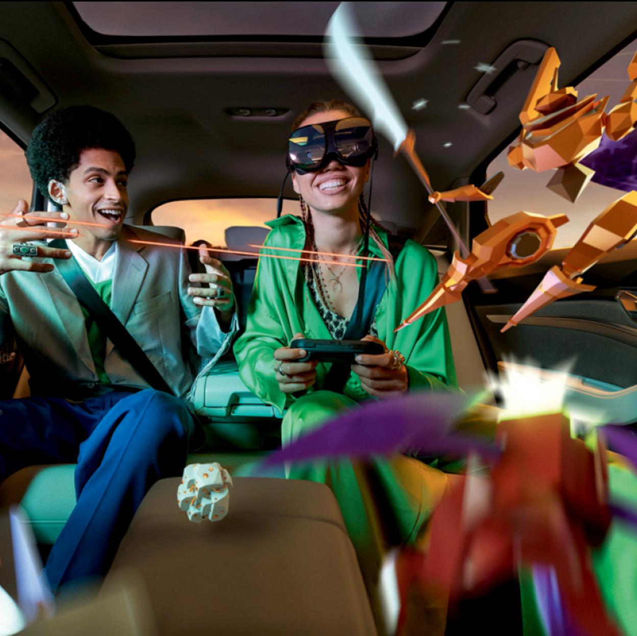 El coche se convierte en un sala de ocio sobre ruedas.