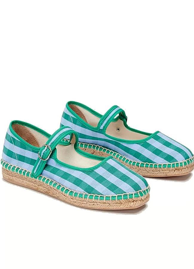 Imagen - Merceditas de yute con estampado de vichy