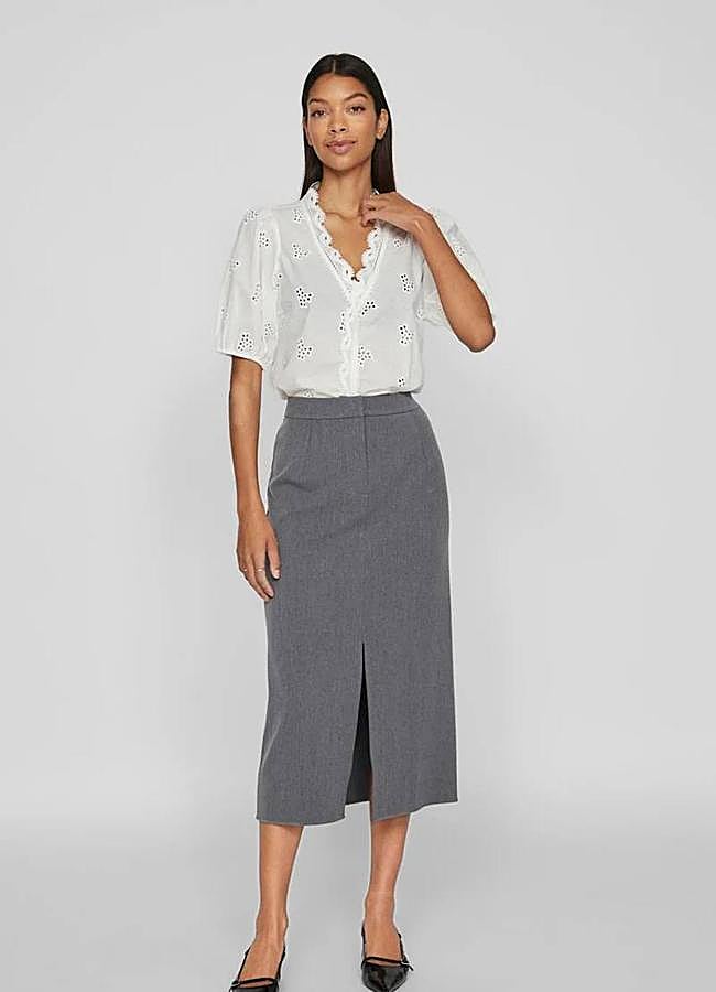 Imagen - Falda midi de tubo estilo sastrería