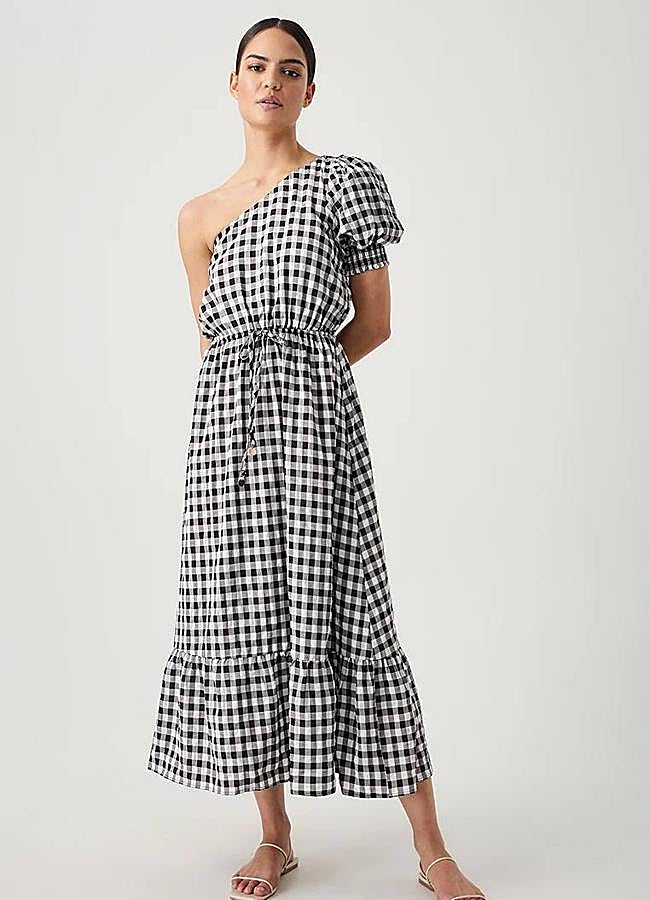 Imagen - Vestido de vichy con escote asimétrico