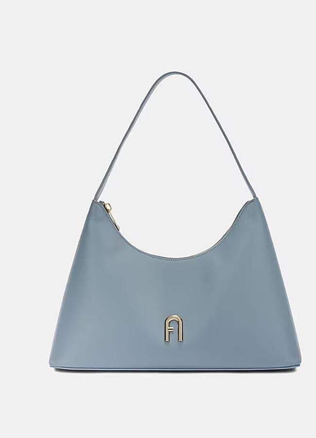 Imagen - Bolso de hombro y tejido de piel en azul de Furla.
