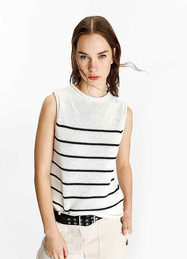 Imagen - Chaleco de punto ligero a rayas