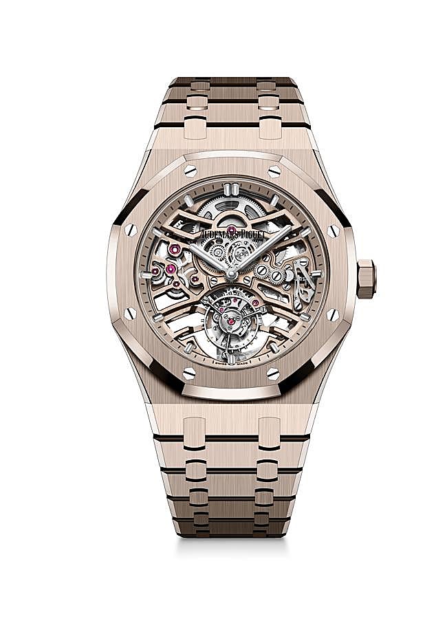 Imagen - Reloj Royal Oak Tourbillon Volante Automático Esqueleto en oro arena, de Audemars Piguet. 