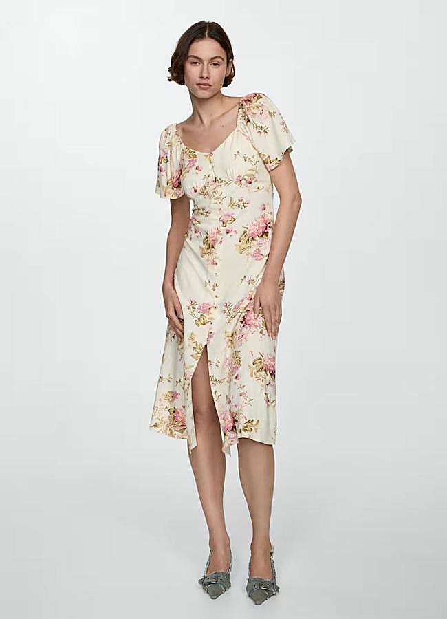 Imagen - Vestido con estampado de flores en tejido de lino