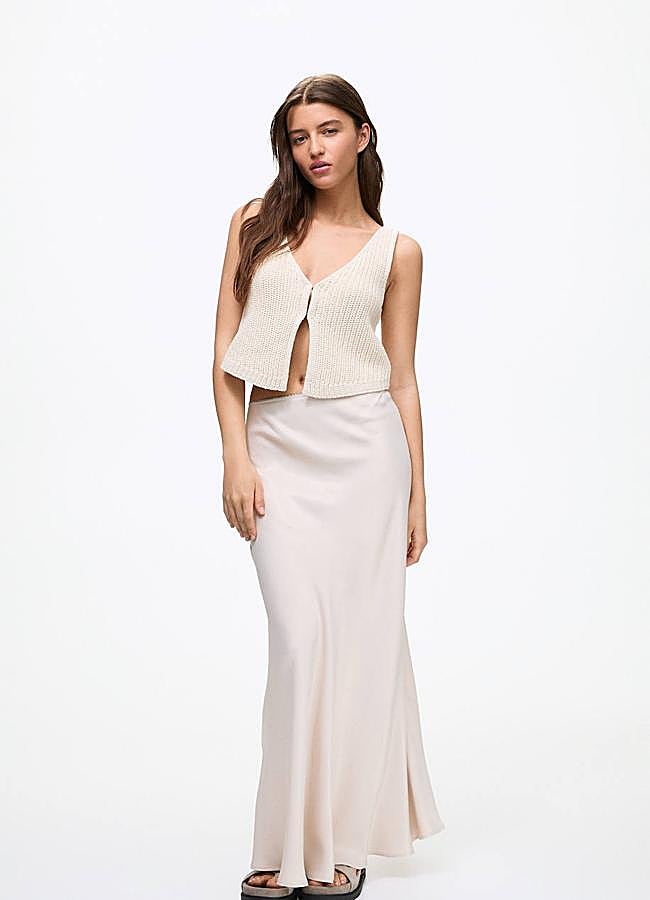 Imagen - Falda satinada blanca