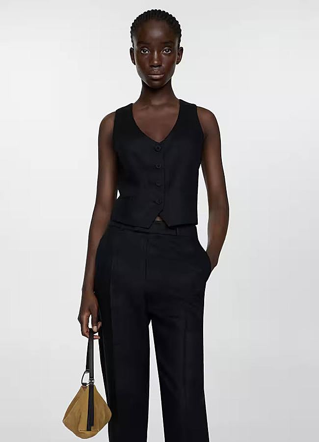 Imagen - Traje de lino básico en color negro