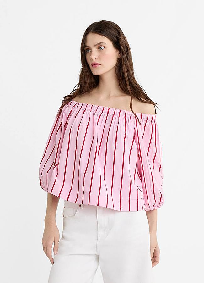Imagen - Blusa de rayas con escote bardot