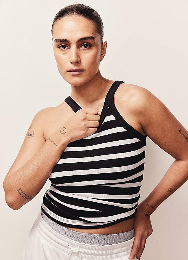 Imagen - Camiseta de rayas marineras estilo nadadora