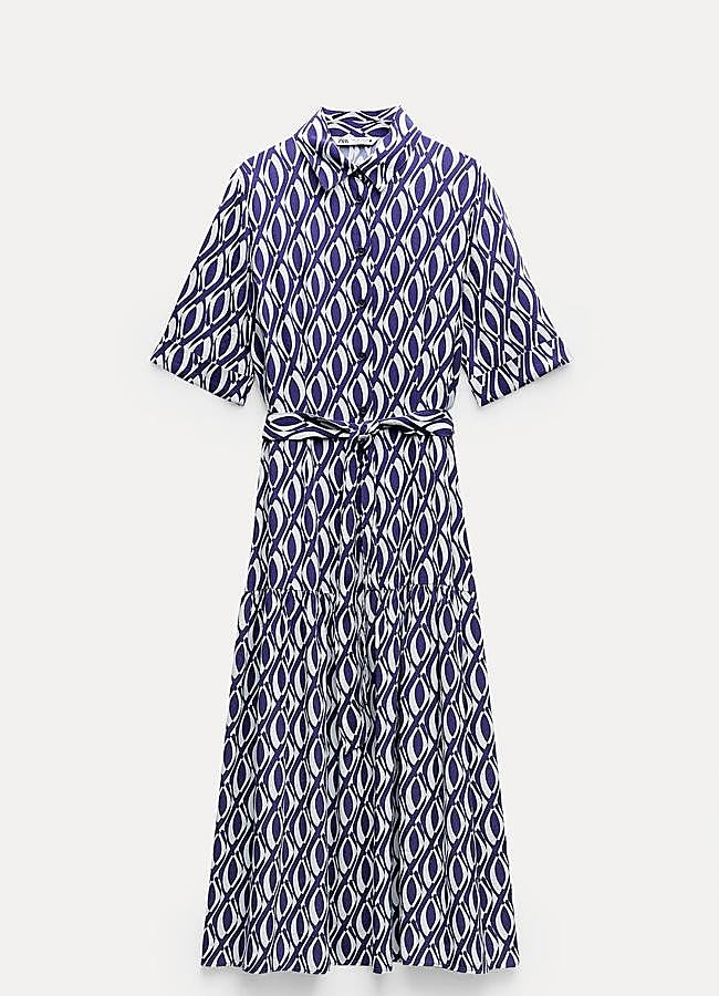 Imagen - Vestido camisero con estampado de Zara. Foto: Zara.