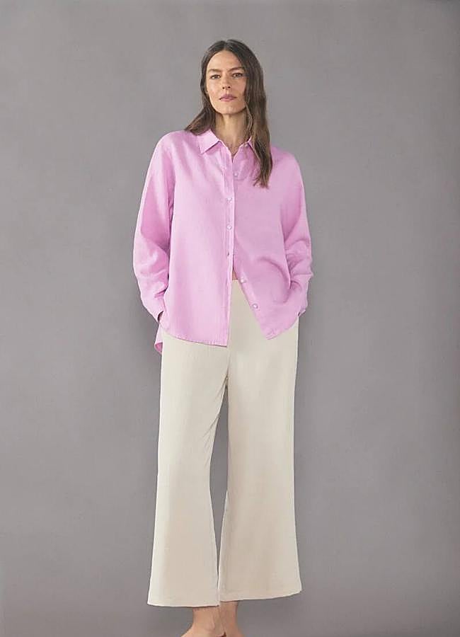 Imagen - Camisa de lino color lila