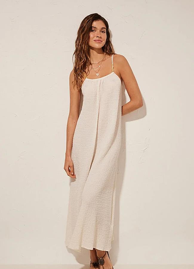 Imagen - Vestido textura en color marfil de Women'secret.