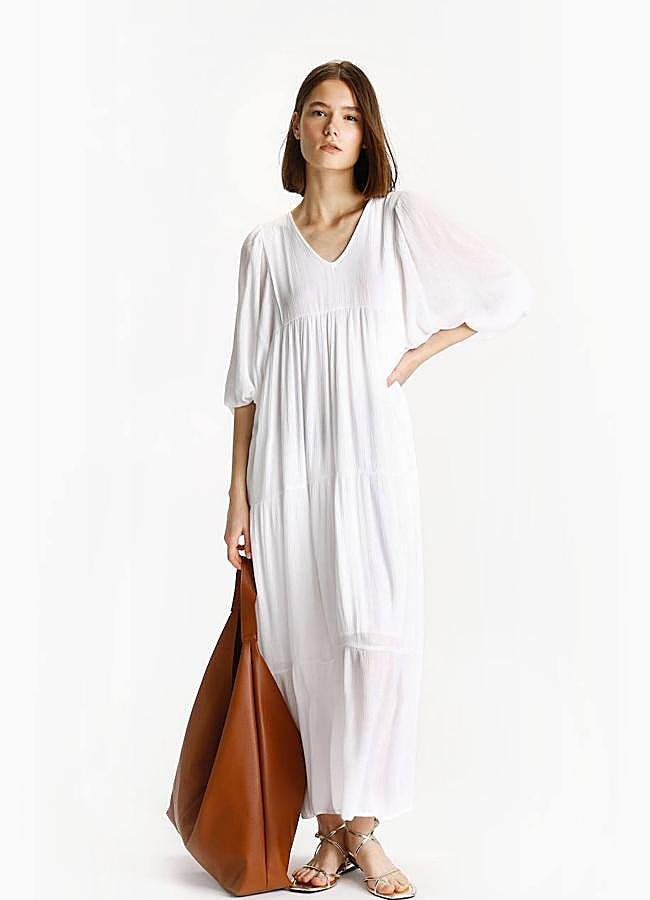 Imagen - Vestido largo amplio en color blanco