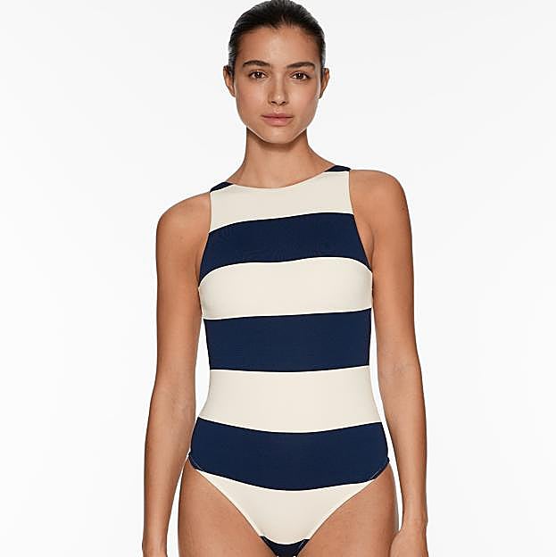 Bañador halter de rayas de Oysho