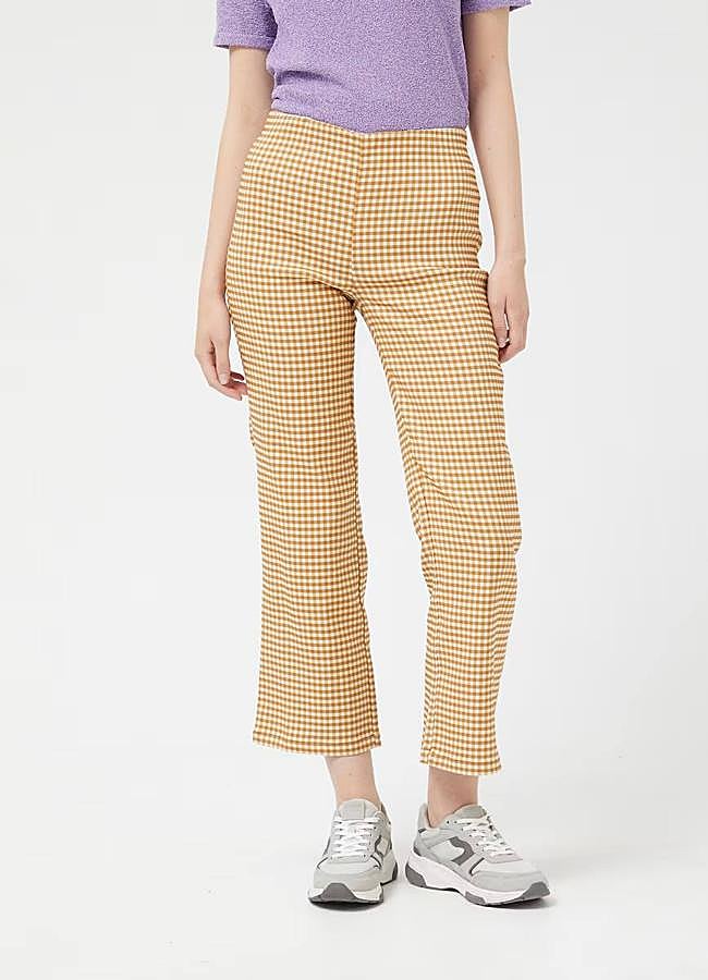 Imagen - Pantalón con print de vichy amarillo