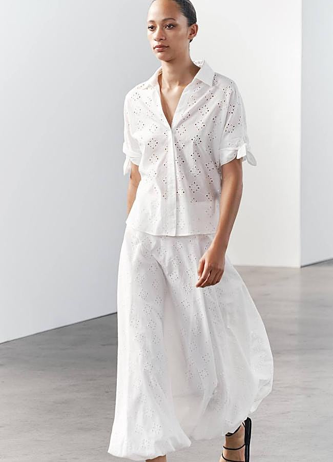 Imagen - Falda blanca bordada estilo globo