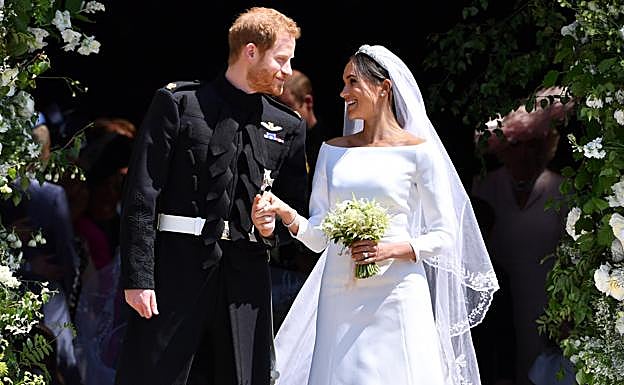 Harry y Meghan, duques de Sussex el día de su boda. 